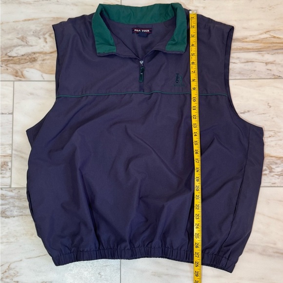 PGA Tour TPC Tampa Bay 1/4 Zip Windbreaker Golf Vest XL Navy Green - Picture 8 of 8